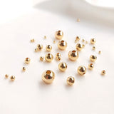 2MM-6MM Round Ball Beads 14K Plated Brass Spacer Bead DIY Bracelet Jewelry