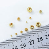 2MM-6MM Round Ball Beads 14K Plated Brass Spacer Bead DIY Bracelet Jewelry