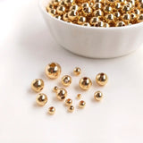 2MM-6MM Round Ball Beads 14K Plated Brass Spacer Bead DIY Bracelet Jewelry
