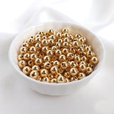 2MM-6MM Round Ball Beads 14K Plated Brass Spacer Bead DIY Bracelet Jewelry