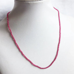 2MM 3MM Ruby Spinel Necklace Natural Stone Jewelry Choker Collier
