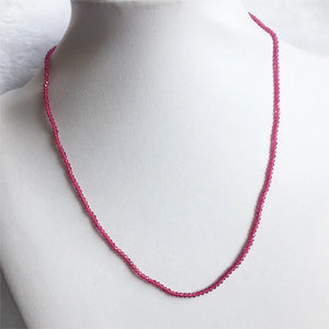 2MM 3MM Ruby Spinel Necklace Natural Stone Jewelry Choker Collier