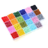 2MM/4MM Glass Seed Beads Candy Rainbow Mini Bead Set Small Craft Beading DIY