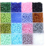 2MM/4MM Glass Seed Beads Candy Rainbow Mini Bead Set Small Craft Beading DIY