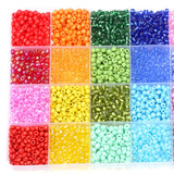 2MM/4MM Glass Seed Beads Candy Rainbow Mini Bead Set Small Craft Beading DIY
