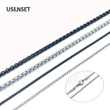 Stainless Steel Box Chain Necklace Charm Jewelry Pendant 45-75CM