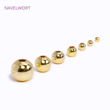 18K Plated Round Ball Spacer Beads Brass Metal Loose Beads