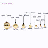 18K Plated Round Ball Spacer Beads Brass Metal Loose Beads