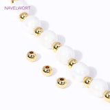 18K Plated Round Ball Spacer Beads Brass Metal Loose Beads