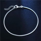 2MM Chain Bracelets For Women Silver925 Anklets Girl Party Accessories