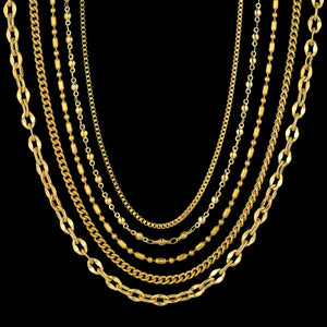 2MM Mini Two Tone Stainless Steel Chain Necklace For Women