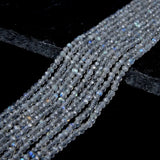 2MM Labradorite Gemstone Faceted Round Beads 15''
