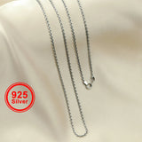 2MM Round Cable Necklace Chain Solid 925 Sterling Silver DIY Jewelry Supplies