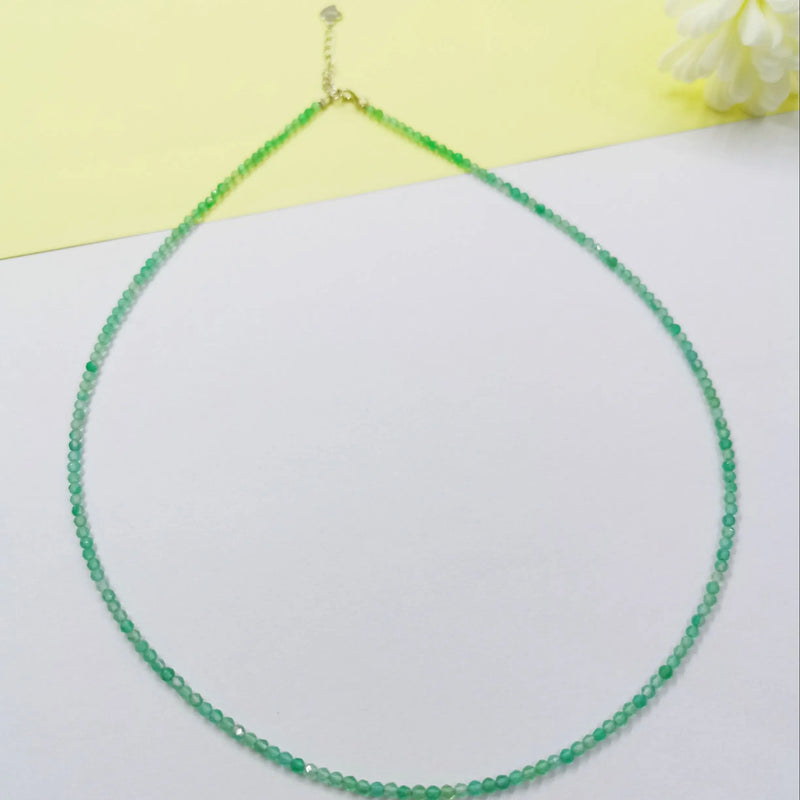 2MM Small Stone Crystal Jewelry with 925 Sterling Silver Necklace