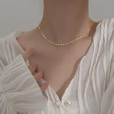 2MM Thin Real. 925 Sterling Silver White/Gold Coin Chain Necklace
