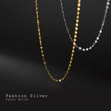 2MM Thin Real. 925 Sterling Silver White/Gold Coin Chain Necklace