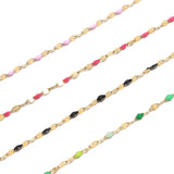 Enamel Flat Cable Chains Stainless Steel Filled - 2MM Width
