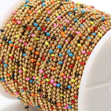 Colorful Metal Enamel Ball Chains for DIY Jewelry Making