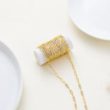 2M 2.3-3.5mm Gold Plated Brass Chain for DIY Jewelry Making
