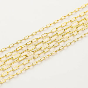 2M 2.3-3.5mm Gold Plated Brass Chain for DIY Jewelry Making