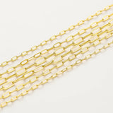 2M 2.3-3.5mm Gold Plated Brass Chain for DIY Jewelry Making