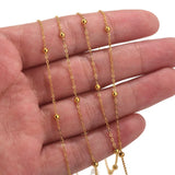 2M Stainless Steel Bead Ball Chains 18K PVD Plated Chain