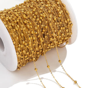 2M Stainless Steel Bead Ball Chains 18K PVD Plated Chain