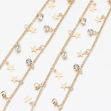 2M 1M Crystal Charms Copper Chain Star Pendants for Jewelry Making