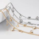 2M 1M Crystal Charms Copper Chain Star Pendants for Jewelry Making