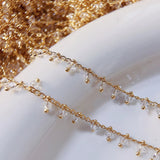 2M Crystal Copper Chains Glass Charm Chain for Necklace DIY