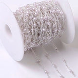 2M Pearl Beaded Chain Necklace Copper for Jewelry Making DIY