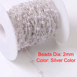 2M Pearl Beaded Chain Necklace Copper for Jewelry Making DIY