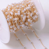 2M Pearl Beaded Chain Necklace Copper for Jewelry Making DIY