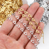 2M 1M Love Heart Stainless Steel Chains for Necklace Bracelet DIY