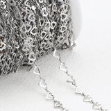 2M 1M Love Heart Stainless Steel Chains for Necklace Bracelet DIY
