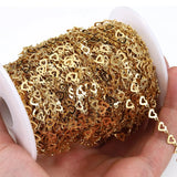 2M 1M Love Heart Stainless Steel Chains for Necklace Bracelet DIY