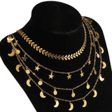 2M 1M Stainless Steel Chain Star Moon Charm Pendant Necklace Bracelet DIY