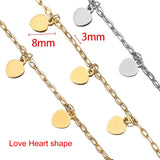 Stainless Steel Chains Love Heart Pendants Necklace Bracelet
