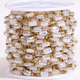 2Meters 1Meter SS Natural Stone Crystal Beads Chain Necklace Bracelet DIY