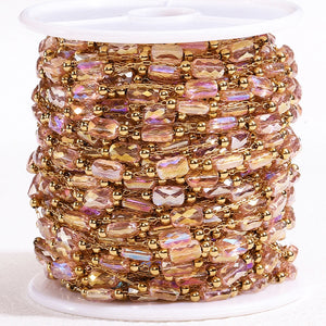 2Meters 1Meter SS Natural Stone Crystal Beads Chain Necklace Bracelet DIY