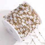 2Meters 1Meter SS Natural Stone Crystal Beads Chain Necklace Bracelet DIY