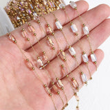 2Meters 1Meter SS Natural Stone Crystal Beads Chain Necklace Bracelet DIY