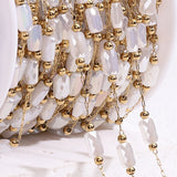 2Meters 1Meter SS Natural Stone Crystal Beads Chain Necklace Bracelet DIY