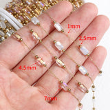 2Meters 1Meter SS Natural Stone Crystal Beads Chain Necklace Bracelet DIY