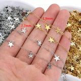 Stainless Steel Dangle Charm Chains Moon Star Round Disc Pendants Chain