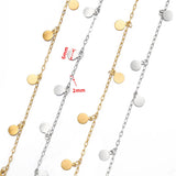 Stainless Steel Dangle Charm Chains Moon Star Round Disc Pendants Chain