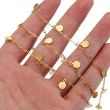 Stainless Steel Disc Sequins Chain Charms for Jewelry Making DIY