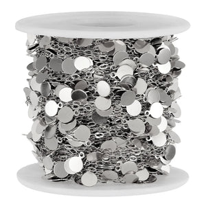 Stainless Steel Disc Sequins Chain Charms for Jewelry Making DIY