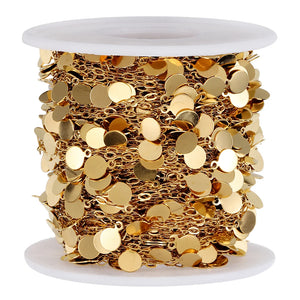 Stainless Steel Disc Sequins Chain Charms for Jewelry Making DIY