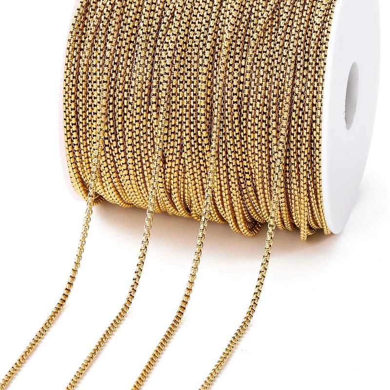 Stainless Steel Square Beads Chains for DIY Jewelry Making
